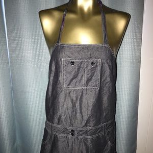 Anna Sui Black chambray halter dress